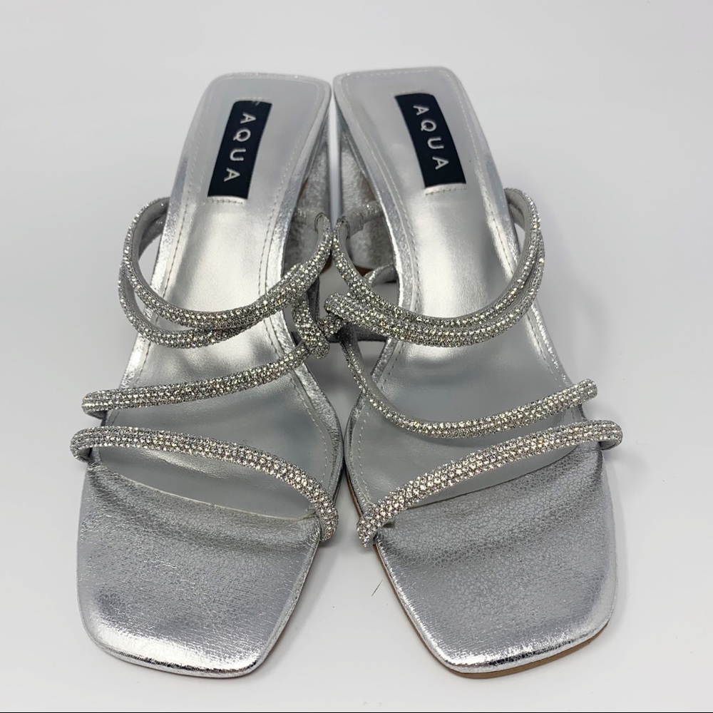 Aqua Rhinestone Sandals - Picture 3 of 7
